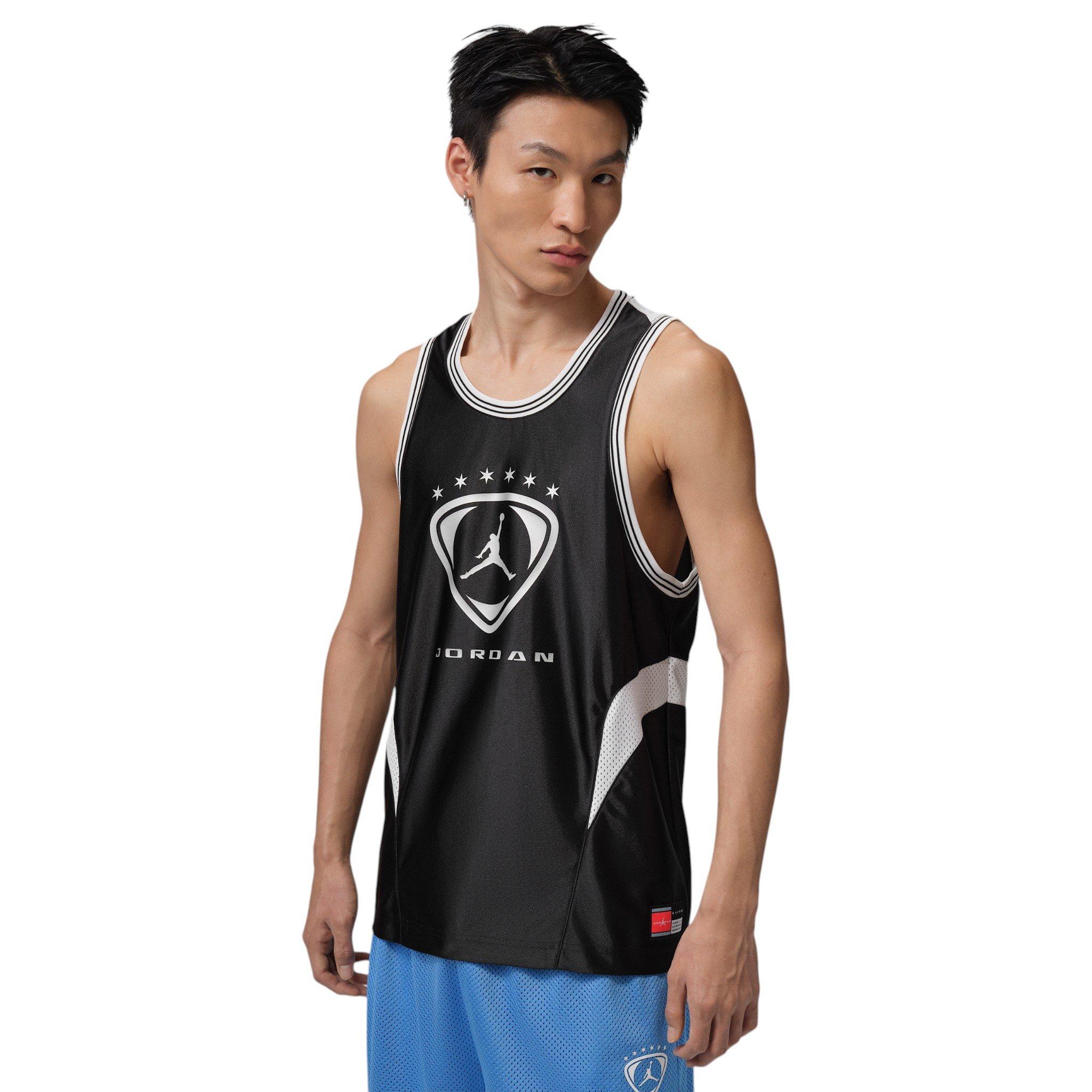 Jordan Men's Brooklyn Sleeveless Jersey - Black/White/Metallic Silver - BLACK/WHITE/SILVER